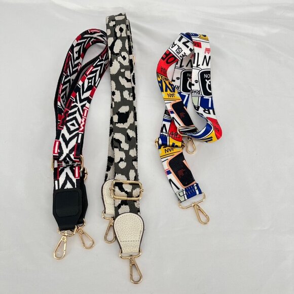 Set Of 3 Adjustable Crossbody Bag Straps With Metal‎ Clasps - Picture 1 of 6